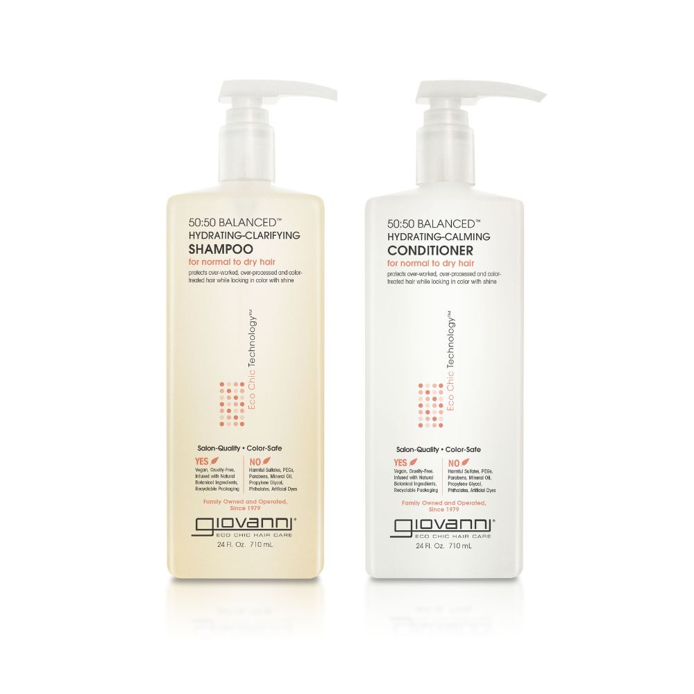 Giovanni Cosmetics – 50:50 Balanced Hair Care Set – Shampoo & Spülung für normales bis trockenes Haar