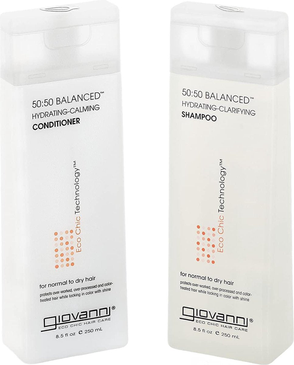 Giovanni Cosmetics – 50:50 Balanced Hair Care Set – Shampoo & Spülung für normales bis trockenes Haar