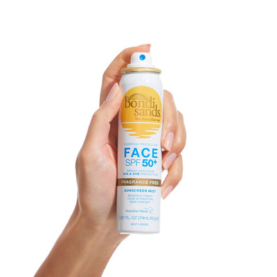 Bondi Sands Sunscreen Spray Mist Face SPF50+ Fragrance Free  - 79 ml