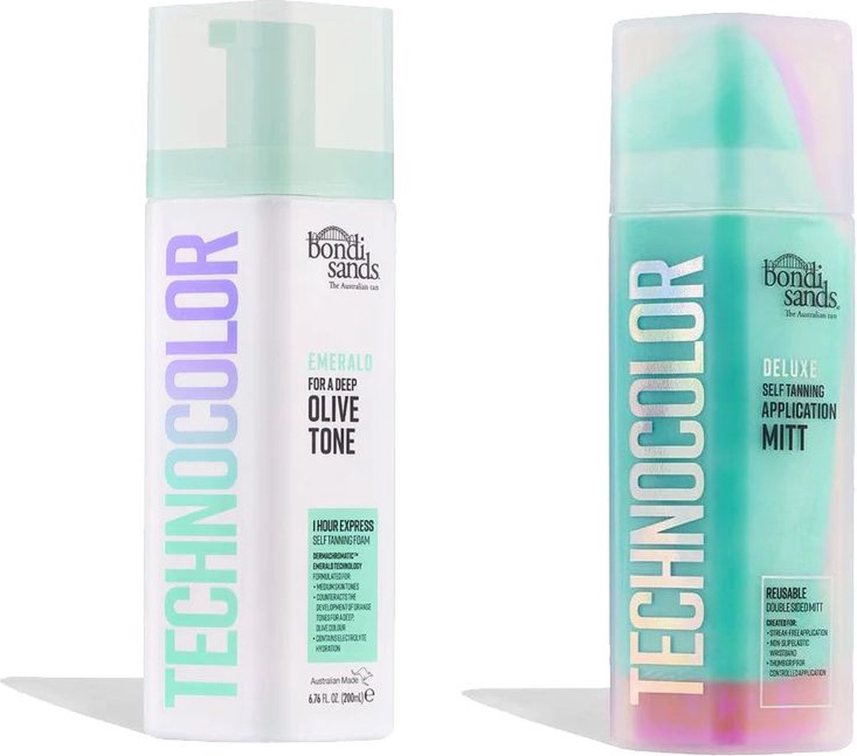 Bondi Sands Technocolor 1 Hour Express Selbstbräunungsschaum – Smaragd – 200 ml + Technocolor Anwendungshandschuh