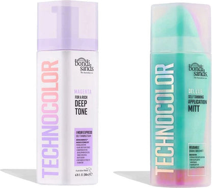 Bondi Sands Technocolor 1 Hour Express Selbstbräunungsschaum – Magenta – 200 ml + Technocolor Applikationshandschuh