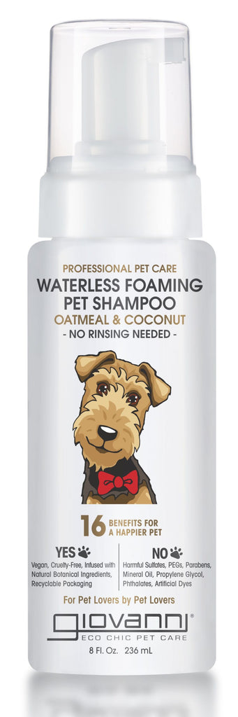 Giovanni Cosmetics - Professional Waterless Foaming Pet Shampoo - Oatmeal & Coconut - 236ml