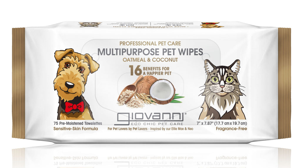 Giovanni Cosmetics Professional Multipurpose Pet Wipes - Oatmeal & Coconut (75 stuks)