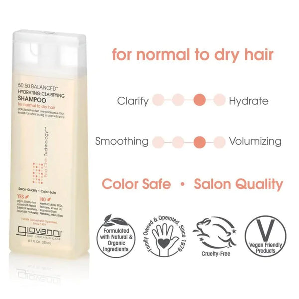 Giovanni Cosmetics -- 50/50 Balanced Hydrating-Clarifying Shampoo