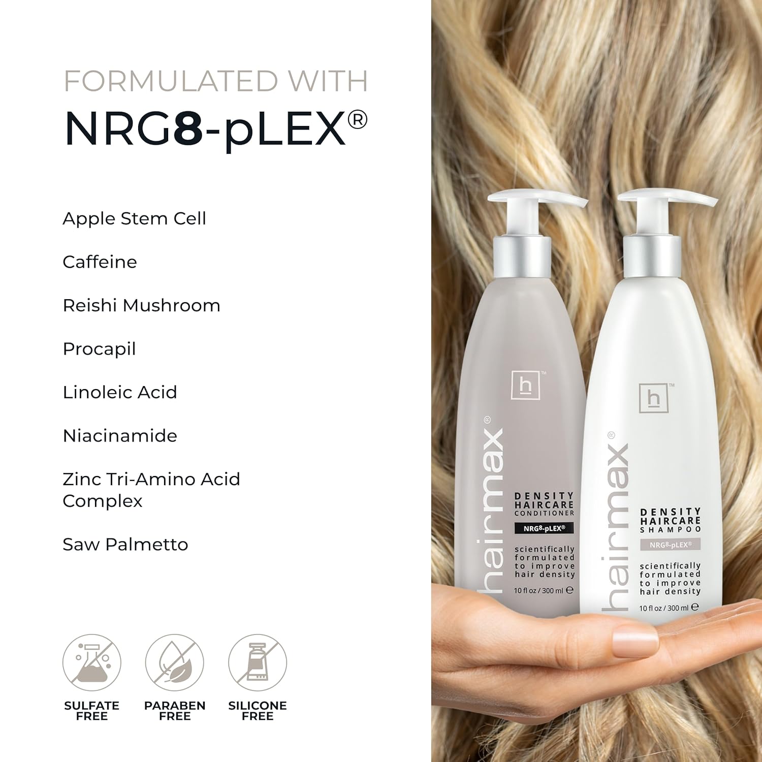 HairMax Density Haarpflegeset (Shampoo + Spülung)