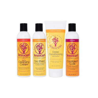 JessiCurl - Confidence Collection - Island Fantasy- 4 x 237ml - speciaal voor 'droge krullen'