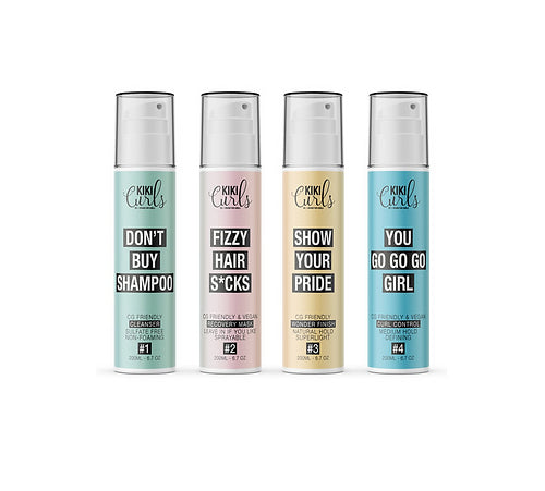 KIKI CURLS 4x200ml combi set #1 cleanser #2 mask #3 wonder finish #4 control cream