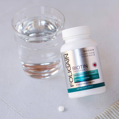 Foligain schnell auflösendes Biotin-Ergänzungsmittel 10.000 MCG
