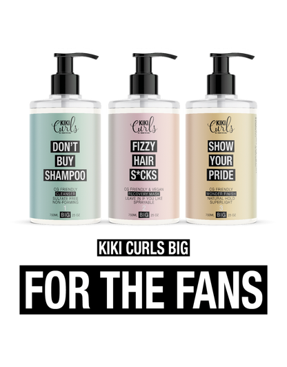 KIKI Curls Kombiset BIG (#1 Cleanser, #2 Mask, #3 Wonder Finish) – 3x 750ml