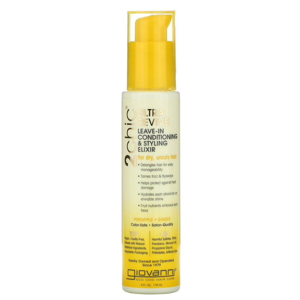 Giovanni Cosmetics - 2chic® - Ultra-Revive Leave-In Conditioning &amp; Styling Elixier mit Ananas und Ingwer 118 ml