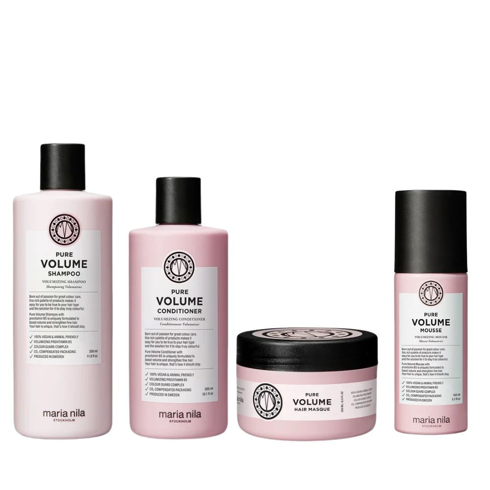 Maria Nila Stop Lifeless Hair Set (Pure Volume Set mit Shampoo + Conditioner + Masque + Volumen Mousse)