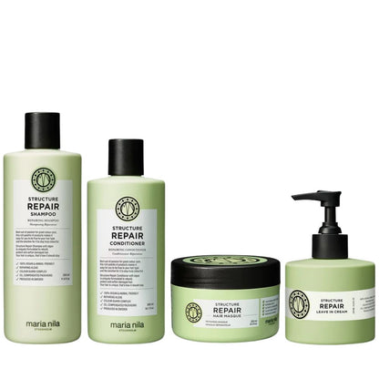 Maria Nila Beschadigd Haar Set (Structure Repair Set met Shampoo + Conditioner + Masque + Leave In Cream)