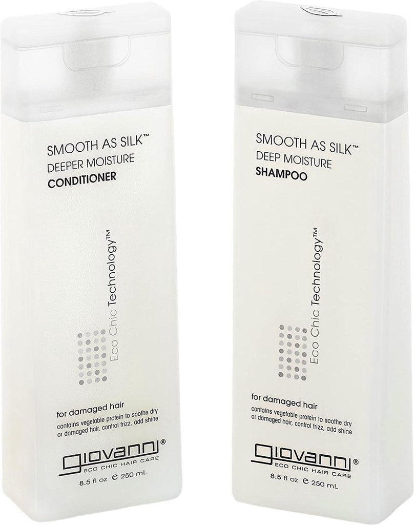 Giovanni Cosmetics – Smooth as Silk Haarpflegeset – Shampoo &amp; Spülung für strapaziertes Haar